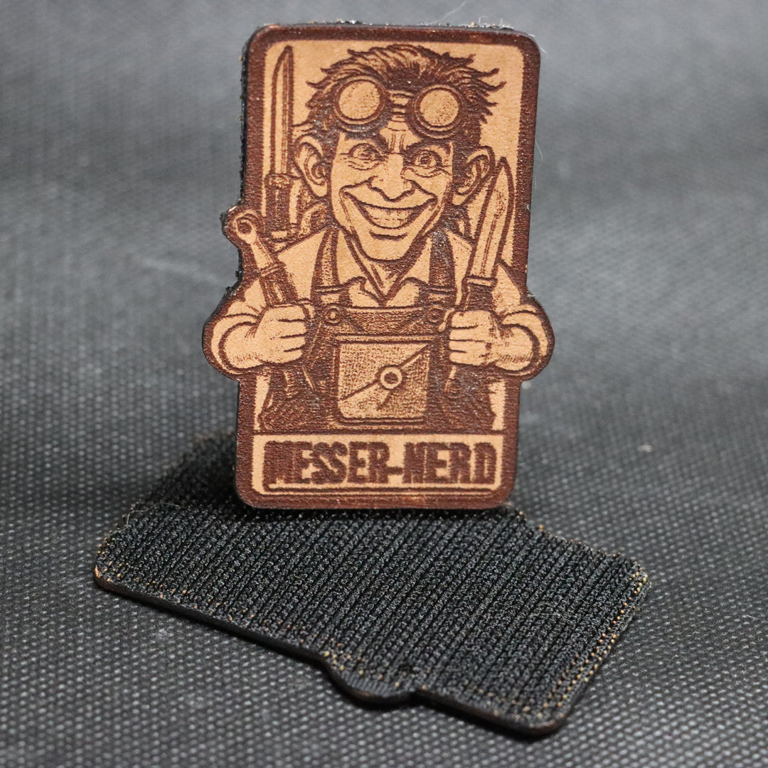 Leder-Patch „Messer-Nerd“