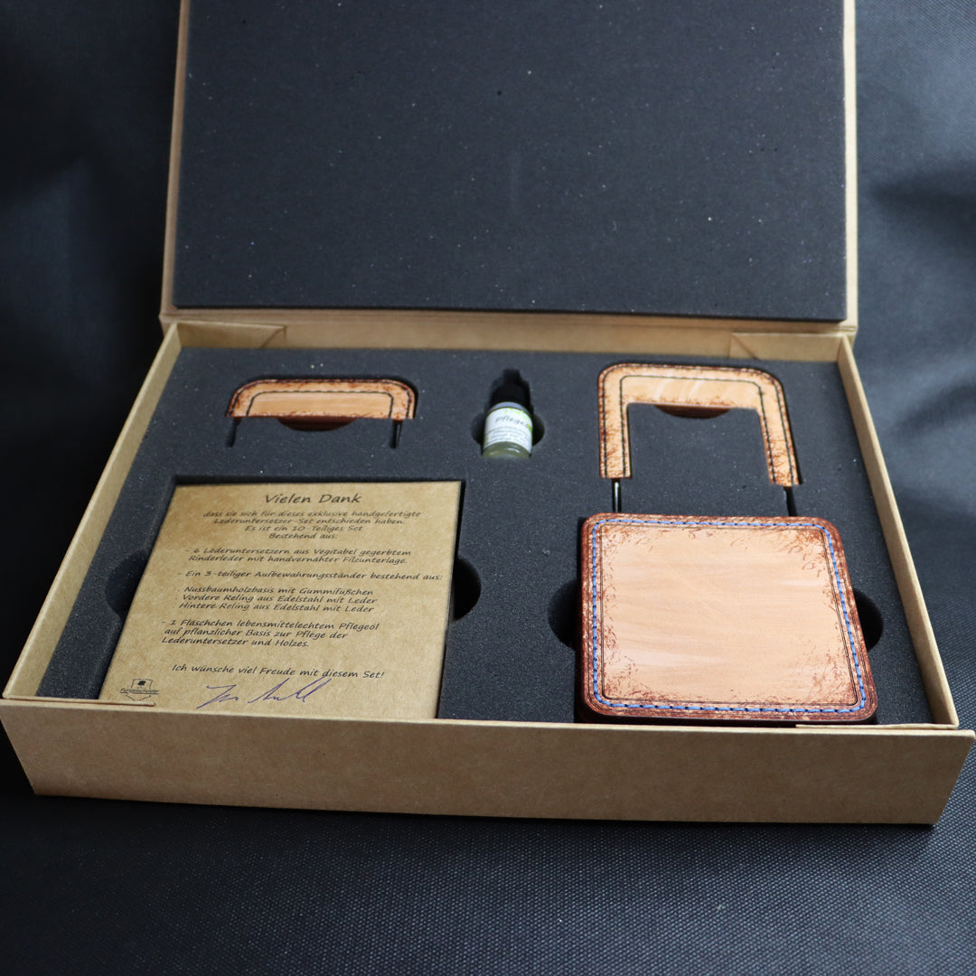 Leder-Untersetzer Set - Color