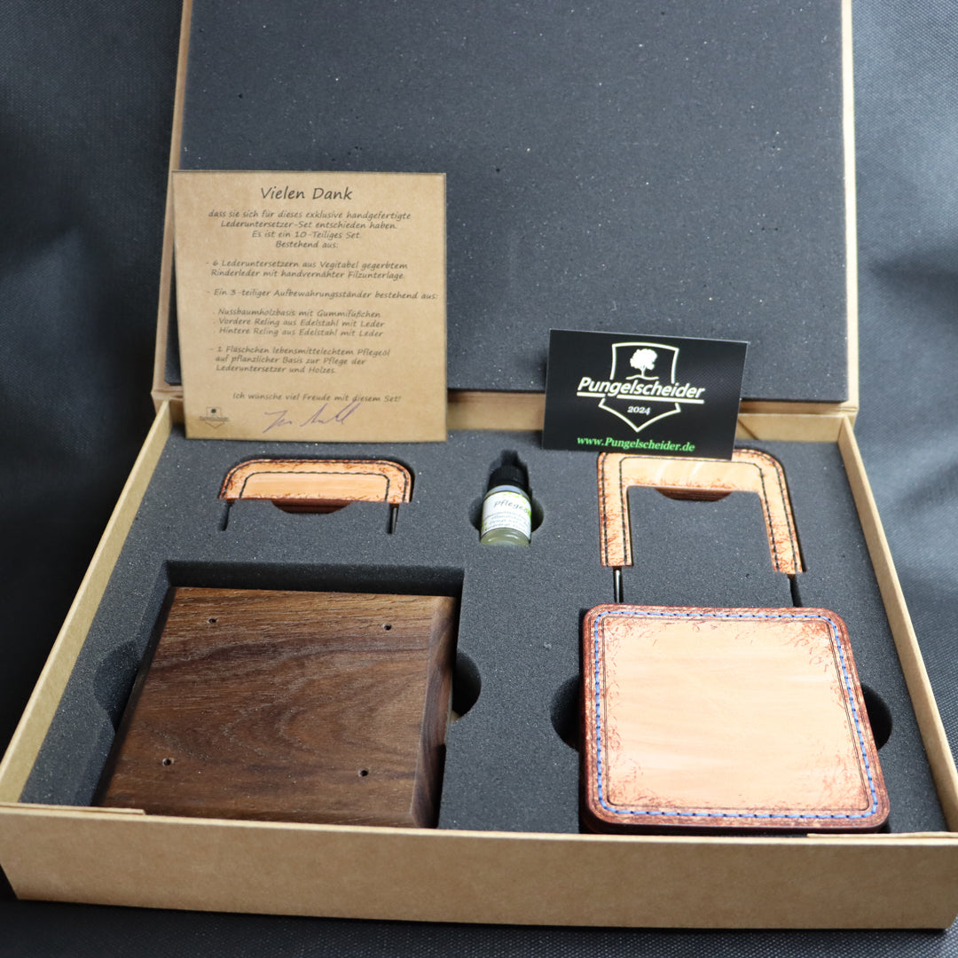Leder-Untersetzer Set - Color