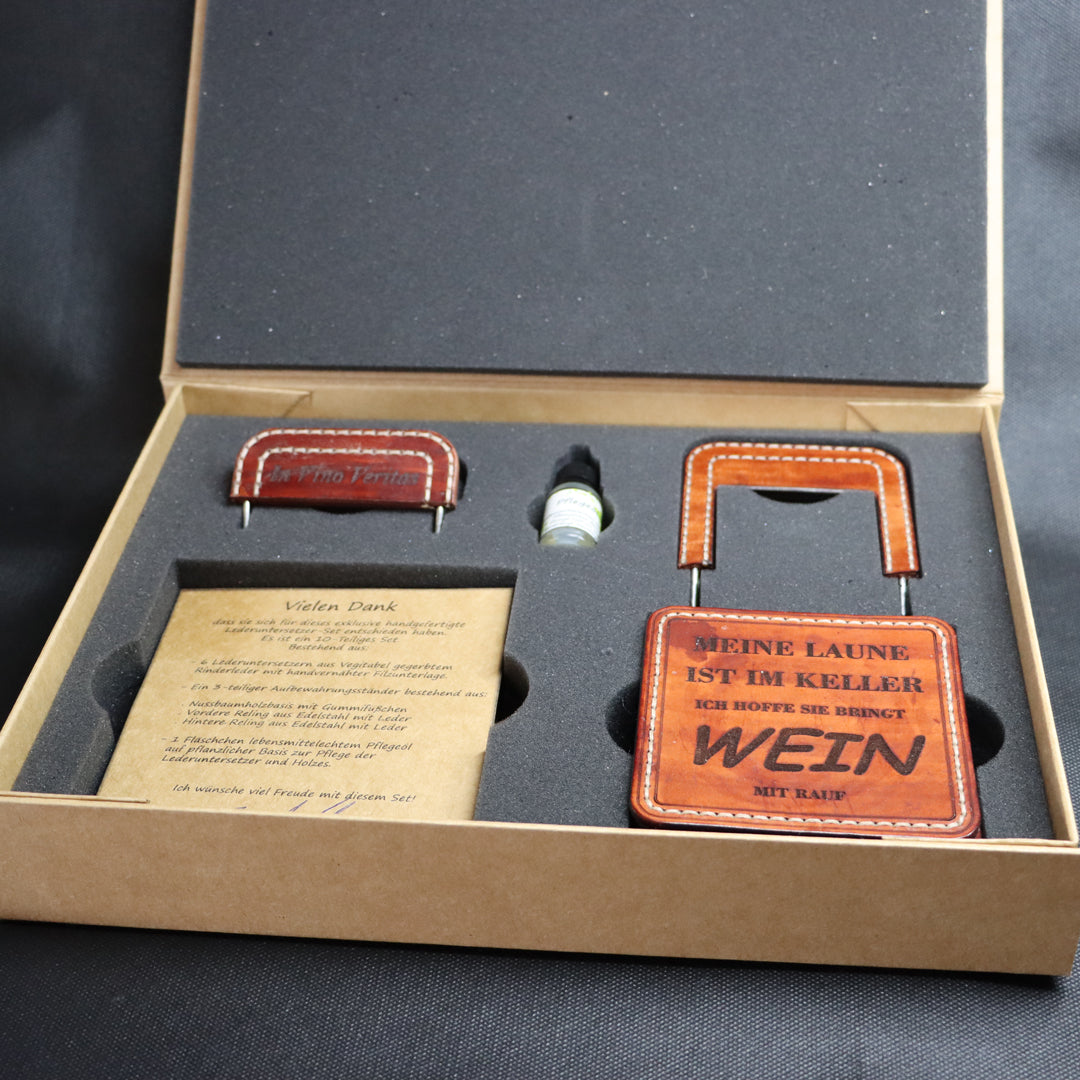 Leder-Untersetzer Set - Classic