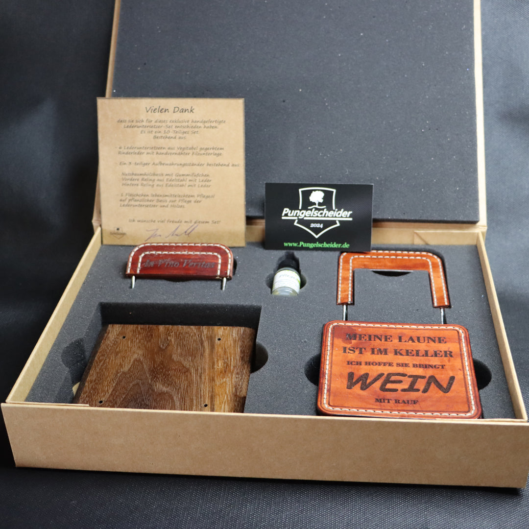 Leder-Untersetzer Set - Classic